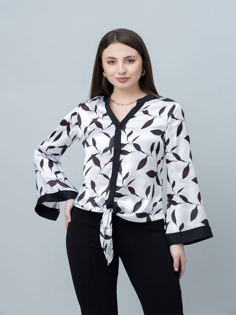 PURYS White & Black Printed Top-picture-21