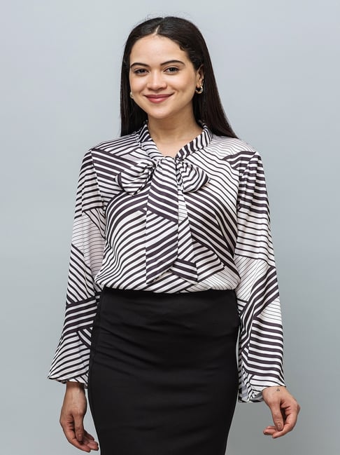 PURYS White & Black Striped Top-picture-20