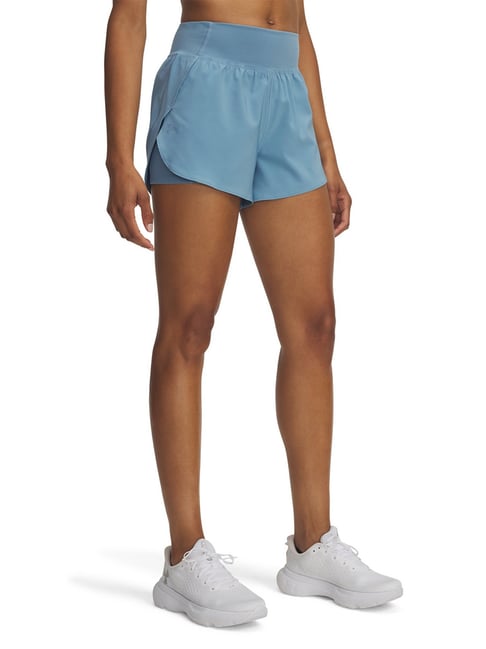 UNDER ARMOUR Blue Slim Fit Solid High Rise Vanish 2 In 1 Shorts