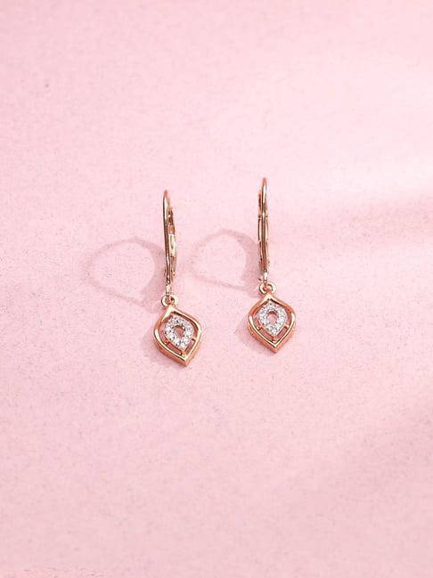 P.N.Gadgil Jewellers 14k (585) Diamond Yellow Gold Earrings for Women