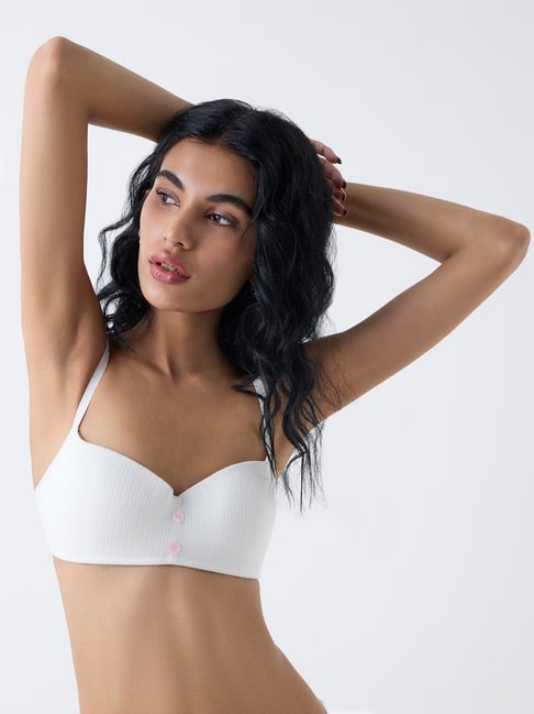 Superstar by Westside Off-White Pointelle Knitted Padded Bra-picture-24