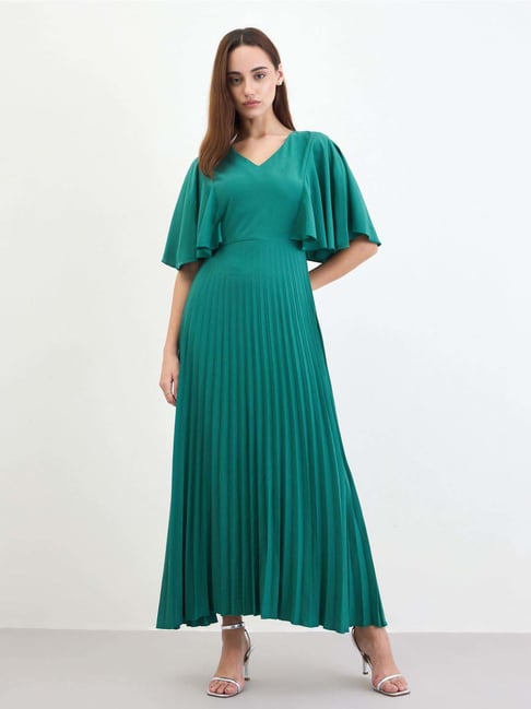 deep v neck green dress Primavera Couture 3958 Prom Dress - Mint main image 0