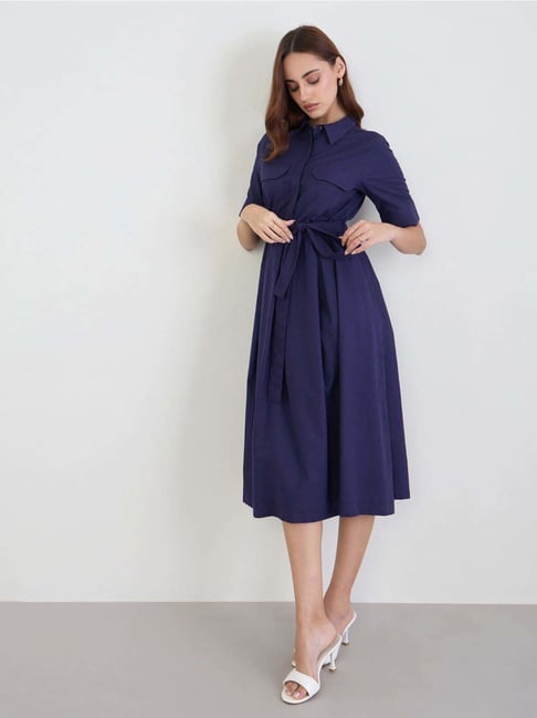 Styli Navy Blue Regular Fit Dress-picture-44