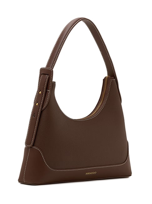 Miraggio Brown Jolene Medium Leather Hobo Bag
