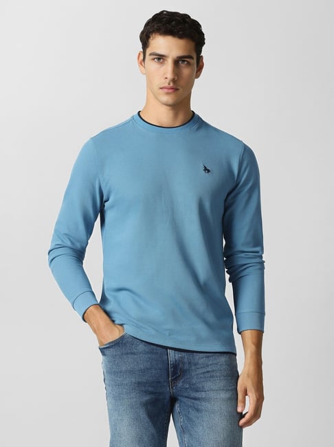 Van Heusen Blue Cotton Regular Fit Sweatshirt-picture-26