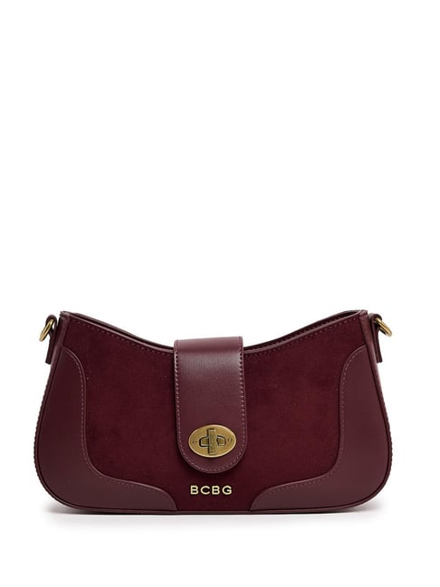 BCBG Maroon Logo Shoulder Handbag-picture-23