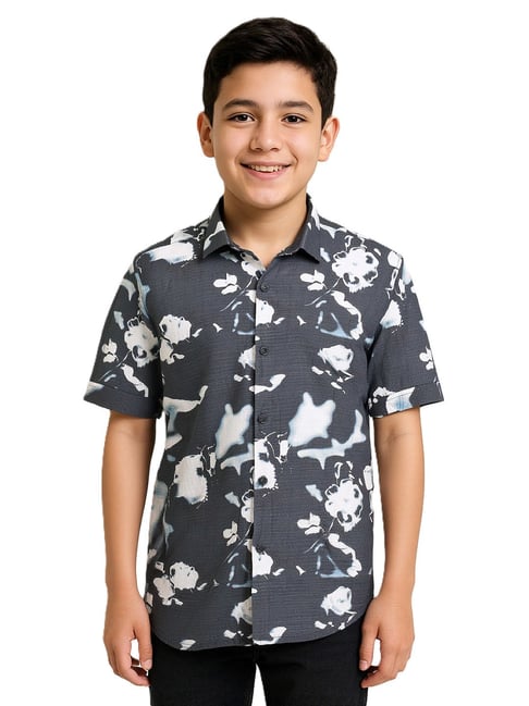 Charchit Boys Black Cotton Comfort Printed Shirt-picture-24