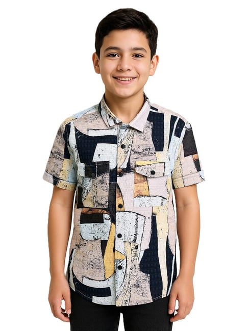 Charchit Boys Grey Cotton Comfort Printed Shirt-picture-18