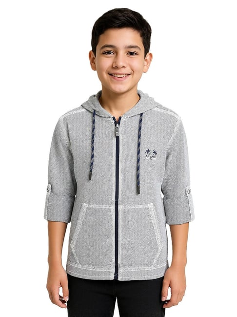 Charchit Boys Grey Cotton Comfort Striped Shirt-picture-23