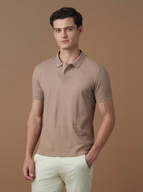 Allen Solly Beige Cotton Regular Fit Polo T-Shirt-picture-36