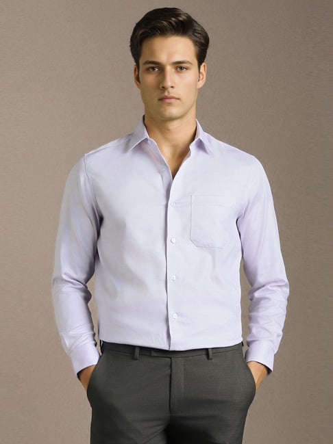 Louis Philippe Purple Cotton Regular Fit Shirt-picture-31