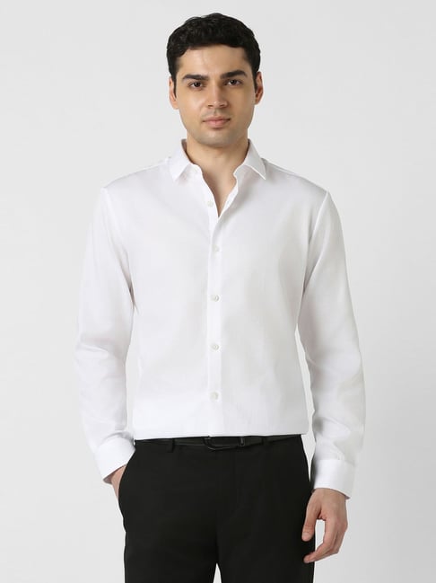 Peter England White Cotton Regular Fit Shirt-picture-25