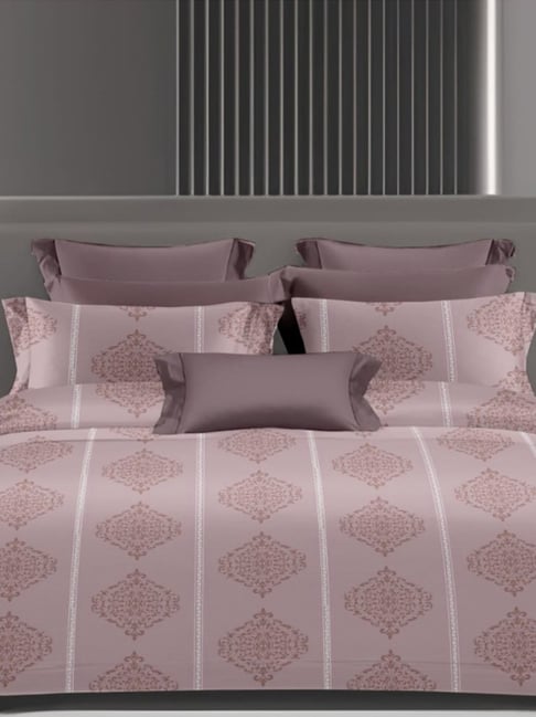 Ariana Venice Baby Pink Cotton Abstract 600 TC King Bedsheet with 2 Pillow Covers-picture-38