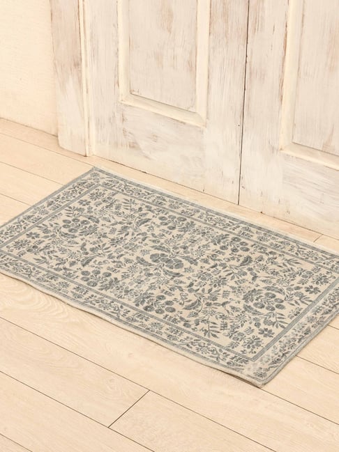 Ariana Beige Cotton Anti-Skid Bathmat (50 X 80 Cm)