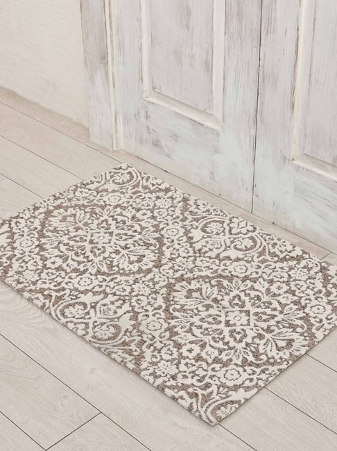 Ariana Beige Cotton Anti-Skid Bathmat (50 X 80 Cm)