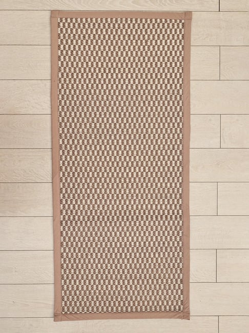 Ariana Brown Cotton Anti-Skid Bathmat (50 X 126 Cm)