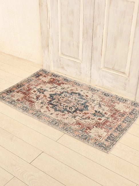 Ariana Multicolor Cotton Anti-Skid Bathmat (50 X 80 Cm)