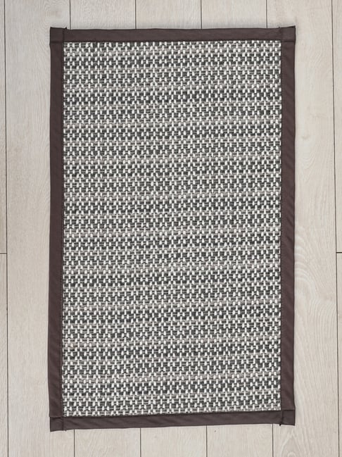 Ariana Grey Cotton Anti-Skid Bathmat (50 X 126 Cm)