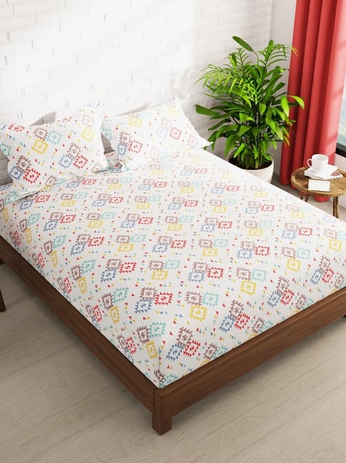 Kopa Wheat Microfiber 152 TC Double Bedsheet with 2 Pillow Covers-picture-32