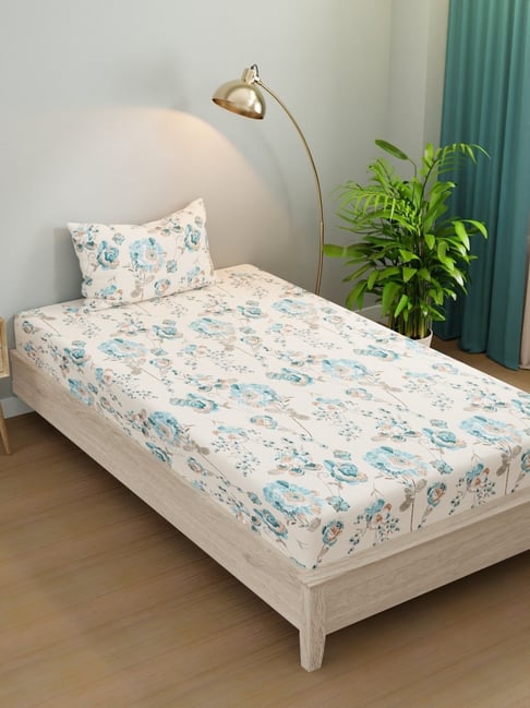 Kopa Multi Microfiber Floral 192 TC Single Bedsheet with 1 Pillow Cover-picture-11