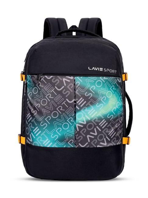 LAVIE SPORT Black & Teal QUEST PRO20 Large Laptop Backpack