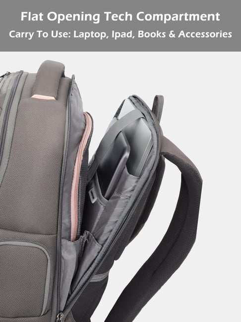 LAVIE SPORT Grey & Pink BUSINESS ELITE25 Medium Laptop Backpack