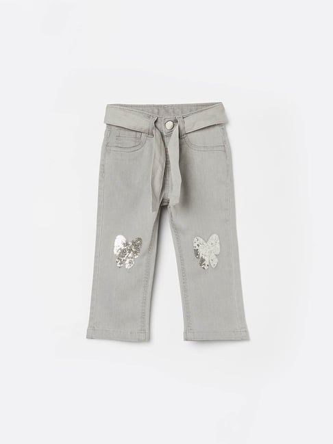 Juniors by Lifestyle Girls Grey Cotton Embellished Jeans-picture-43