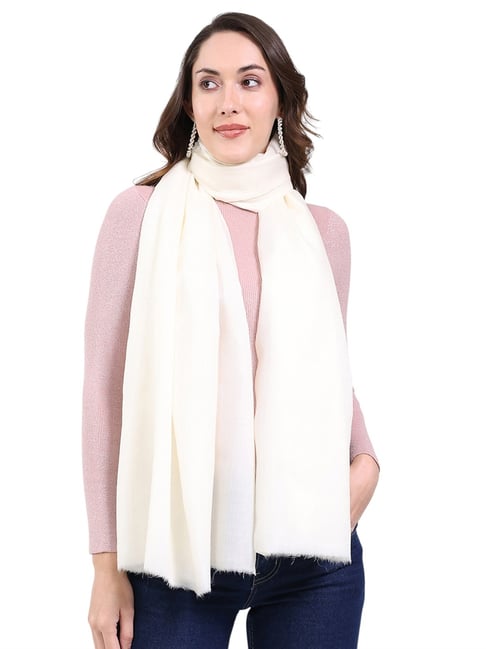 Monte Carlo Ivory Wool Shawl-picture-36