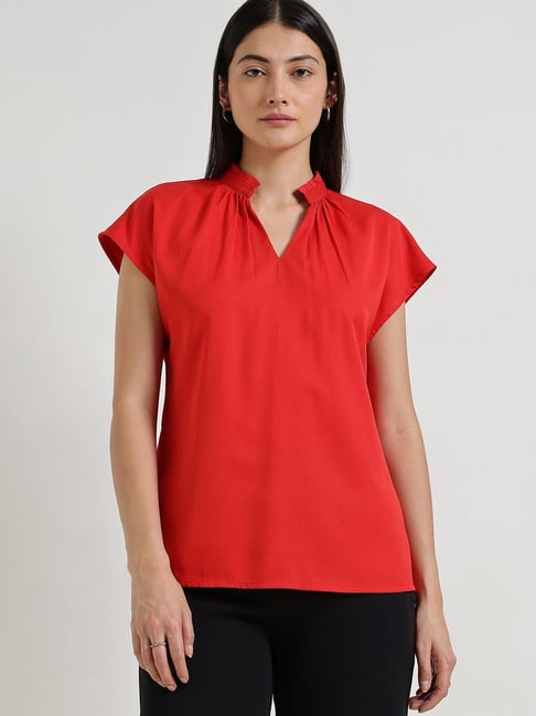 Fablestreet Red Relaxed Fit Top-picture-39