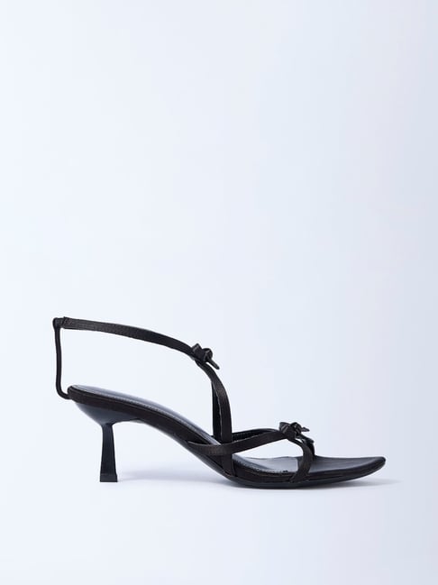 LUNA BLU by Westside Black Bow-Detailed Stiletto Heel Sandals-picture-27