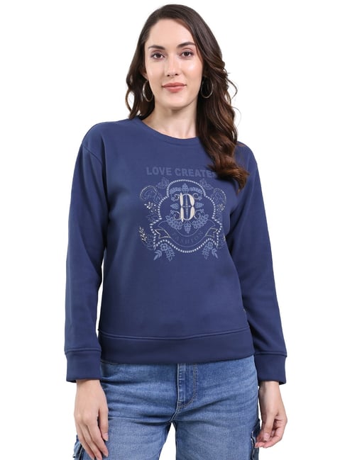 Monte Carlo Dark Blue Regular Fit Printed Sweatshirt-picture-22