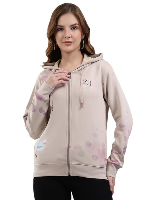 Monte Carlo Beige Regular Fit Printed Hoodie-picture-20