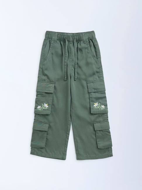 HOP Kids by Westside Sage Cargo-Style High-Rise Trousers