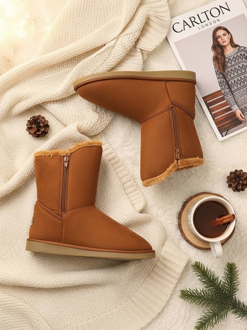 Carlton London Women's Tan Snow Boots-picture-43