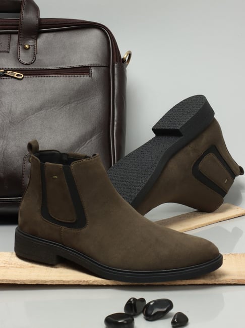 Carlton London Men's Olive Chelsea Boots