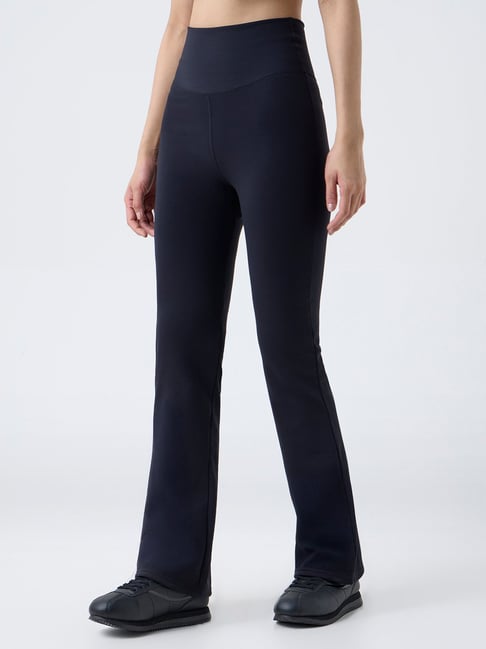 Studiofit by Westside Black Solid High-Rise Pants