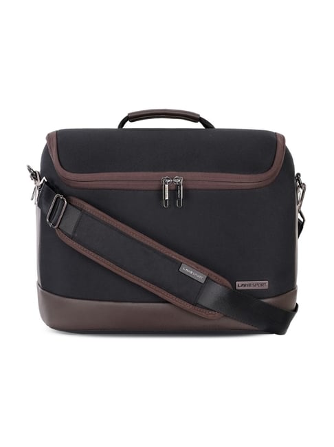 LAVIE SPORT Black & Choco SPECTRA Medium Laptop Briefcase