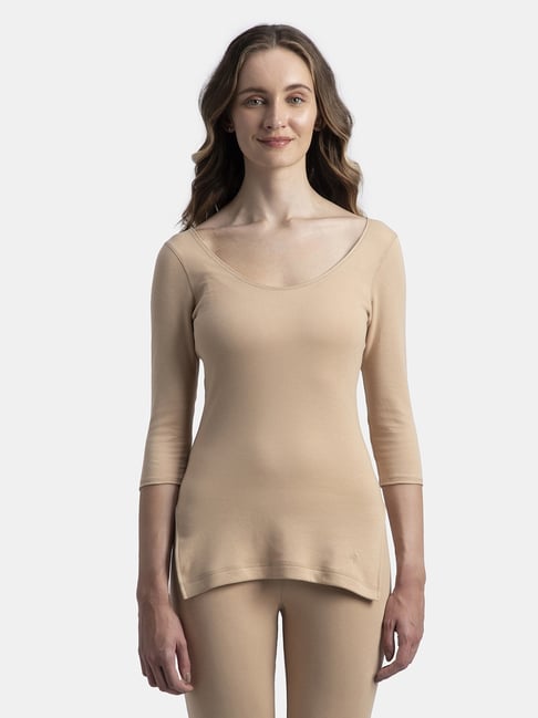 Jockey 2543 Women's Super Combed Cotton Rich Brushed Three Quarter Sleeve Thermal Top