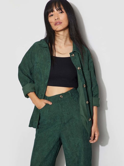 Ginger By Lifestyle Olive Regular Fit Shirt-picture-48