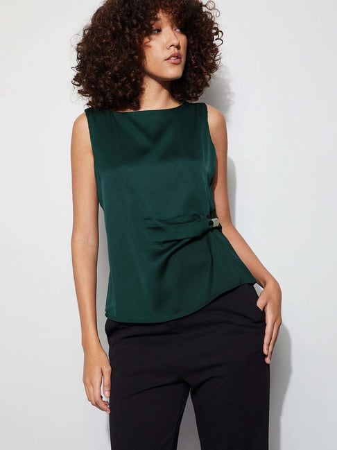 Code By Lifestyle Dark Green Regular Fit Top