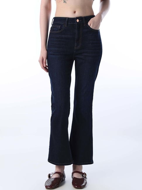 Only Blue Cotton Flared Fit Jeans-picture-27