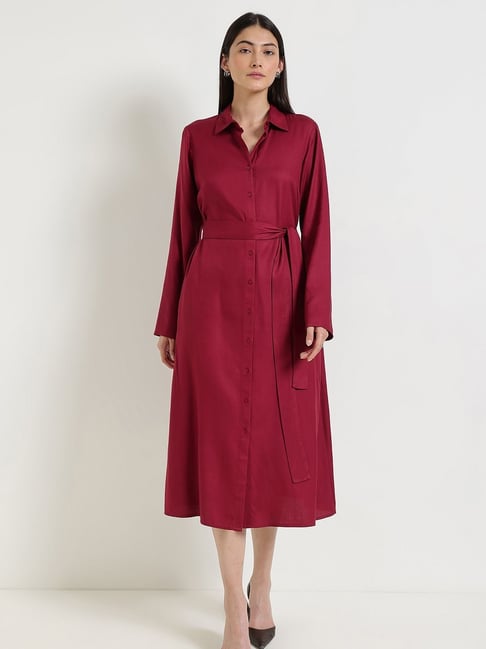 Fablestreet Wine Regular Fit Dress-picture-19