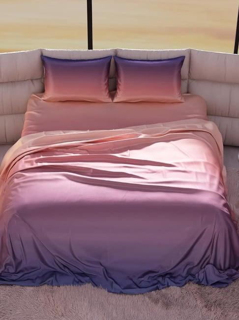 Stoa Paris Pink Polyester 300 TC King Bedsheet with 2 Pillow Covers-picture-26