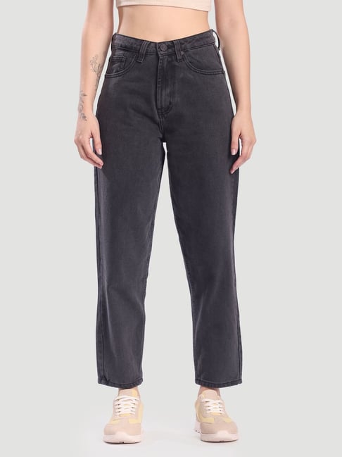 Bene Kleed Charcoal Grey Cotton Relaxed Fit Jeans