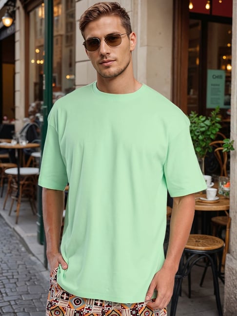 Bene Kleed Mint Cotton Loose Fit T-Shirt-picture-32