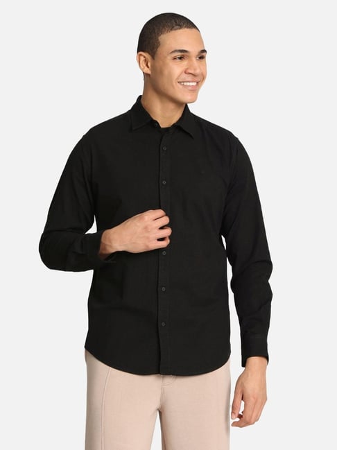 bene kleed The Souled Store Black Cotton Regular Fit Shirt-picture-24