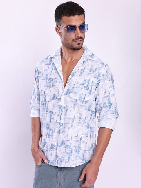 The Souled Store White Cotton Regular Fit Printed Shirt-picture-42