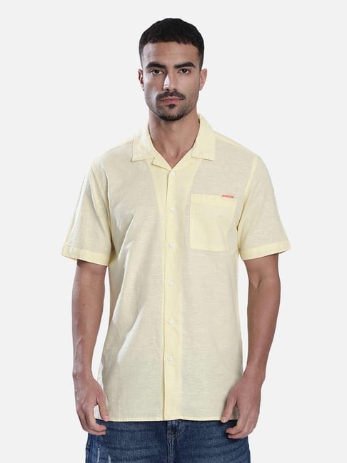 The Souled Store Pastel Yellow Relaxed Fit Shirt-picture-32