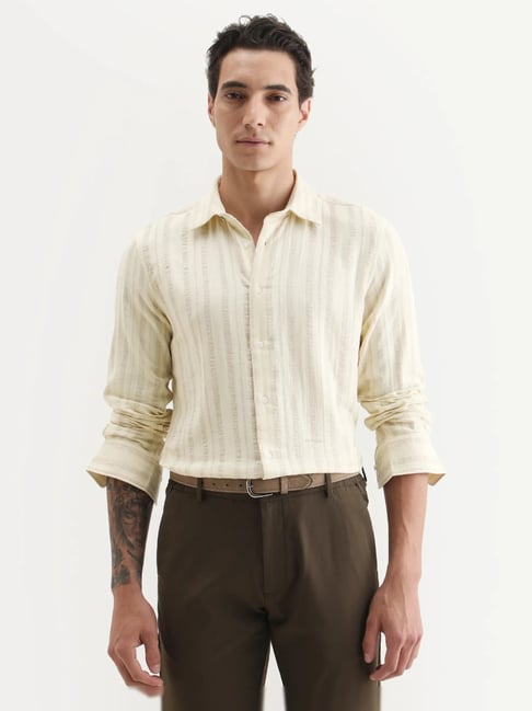 Rare Rabbit Avno Light Yellow Cotton Full Sleeve Spread Collar Regular Fit Shirt-picture-39