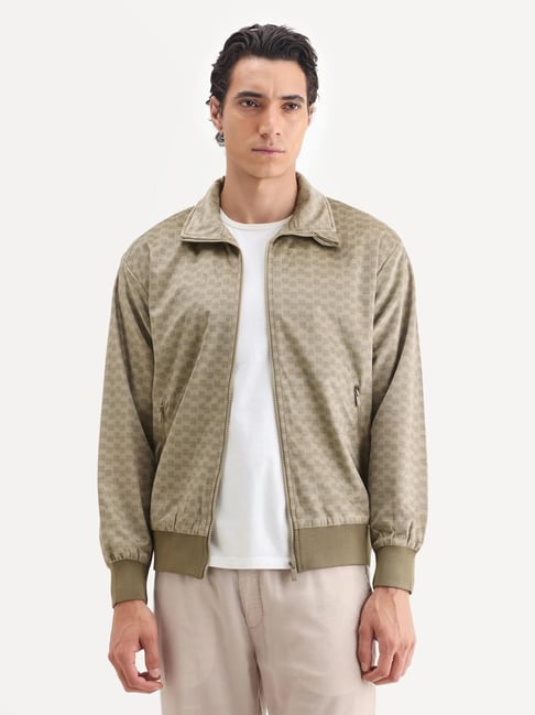 Rare Rabbit Log Beige Cotton Blend Spread Collar Regular Fit Graphic Printed Jacket-picture-43